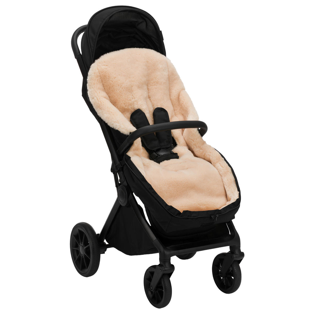 BUGGY-FUSSSACK Vegan  - Schwarz, Trend, Kunststoff/Textil (50/100cm) - Jimmylee