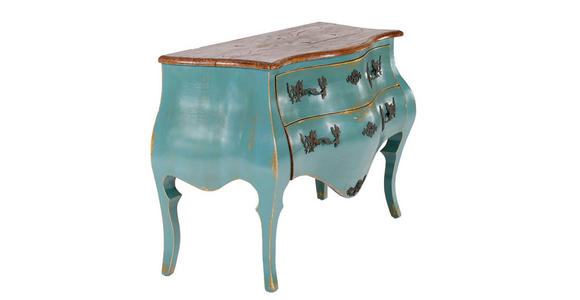 SIDEBOARD in 122/86/57 cm - Blau/Messingfarben, Design, Holz/Metall (122/86/57cm) - Landscape