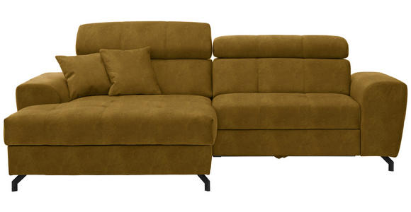 ECKSOFA Gelb, Grün Velours  - Gelb/Schwarz, Design, Textil/Metall (181/267cm) - Carryhome