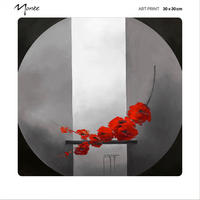 KUNSTDRUCK Stillleben, Blumen, Zen, orientalisch 30/30 cm  - Dunkelgrau/Hellgrau, Basics, Papier (30/30cm) - Monee