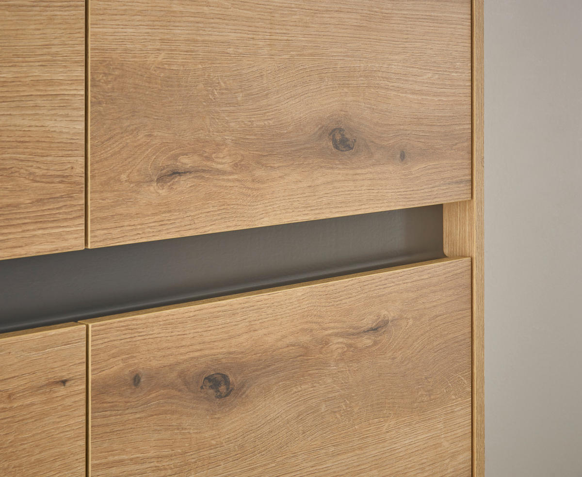 HIGHBOARD  100/122/40 cm  - Eichefarben/Anthrazit, Design, Holzwerkstoff/Kunststoff (100/122/40cm) - Modante