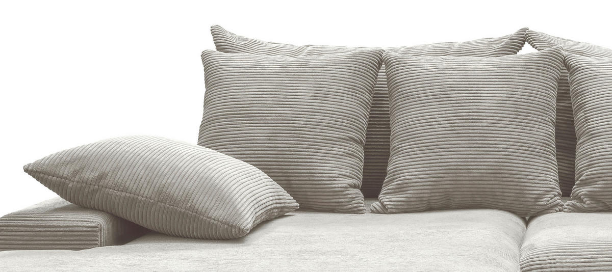 ECKSOFA in Cord Silberfarben  200/278 cm  - Silberfarben/Schwarz, MODERN, Kunststoff/Textil (200/278cm) - Livetastic