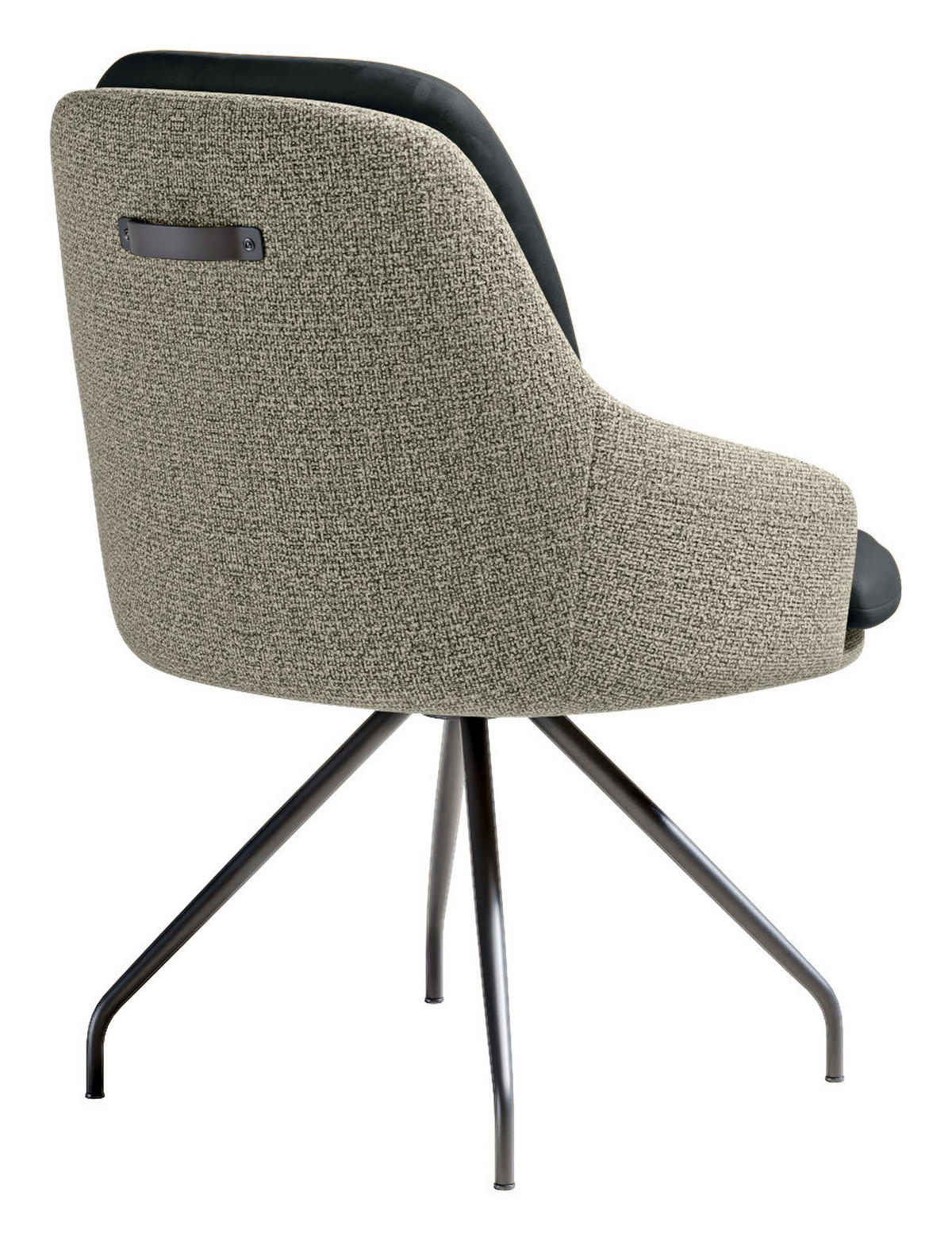ARMLEHNSTUHL  Beinauswahl, Sitzfläche 360° drehbar, Stoff-/Lederauswahl Velours  Graugrün, Dunkelgrau  - Dunkelgrau/Schwarz, Design, Textil/Metall (60/86/66cm) - Dieter Knoll