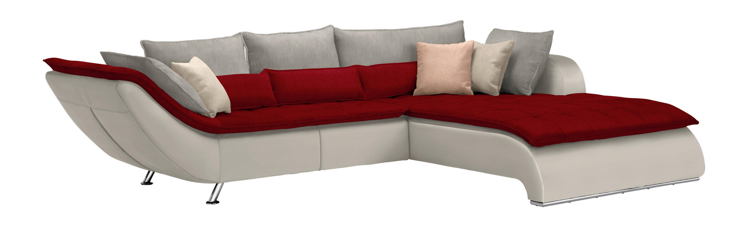 SOFFA i textil röd, vit, ljusgrå  - vit/röd, Design, metall/textil (300/220cm) - Livetastic