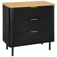 KOMMODE  in 73/75/40 cm  - Eichefarben/Goldfarben, Trend, Holzwerkstoff/Metall (73/75/40cm) - Xora