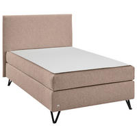 BOXSPRINGBETT 120/200 cm,  in Beige, H3 = fest  - Beige/Schwarz, Design, Textil/Metall (120/200cm) - RUF Betten