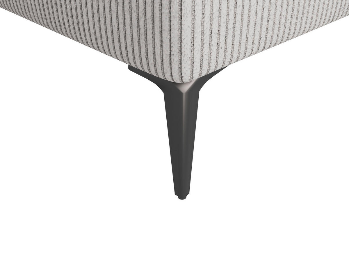 ECKSOFA Hellgrau Cord  - Hellgrau/Schwarz, Design, Kunststoff/Textil (177/276cm) - MID.YOU