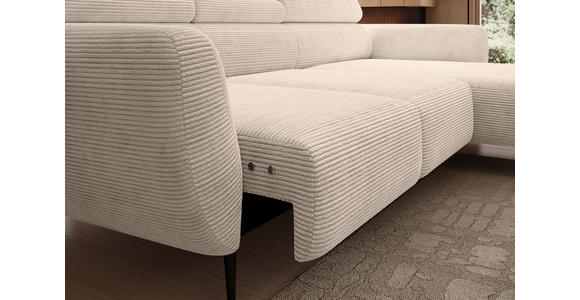ECKSOFA  in Cord Taupe  277/174 cm  - Taupe/Schwarz, KONVENTIONELL, Textil/Metall (277/174cm) - Carryhome