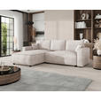ECKSOFA Naturfarben Cord Zierkissen, Rückenkissen, Bettkasten, Schlaffunktion, Rücken echt, Liegefläche im Originalstoff  - Schwarz/Naturfarben, MODERN, Kunststoff/Textil (190/280cm) - Carryhome