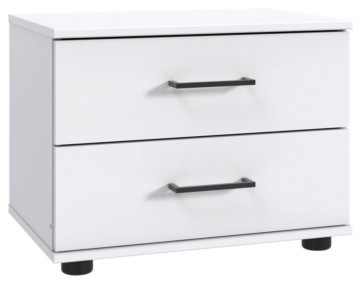 NACHTTISCH 52/40/38 cm  in Weiss  - Weiss/Schwarz, Konventionell, Holzwerkstoff/Kunststoff (52/40/38cm) - Carryhome
