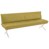 SITZBANK 214/88/66 cm Echtleder Edelstahlfarben, Hellgrün Nussbaum furniert Metall  - Edelstahlfarben/Hellgrün, Design, Leder/Holz (214/88/66cm) - Koinor