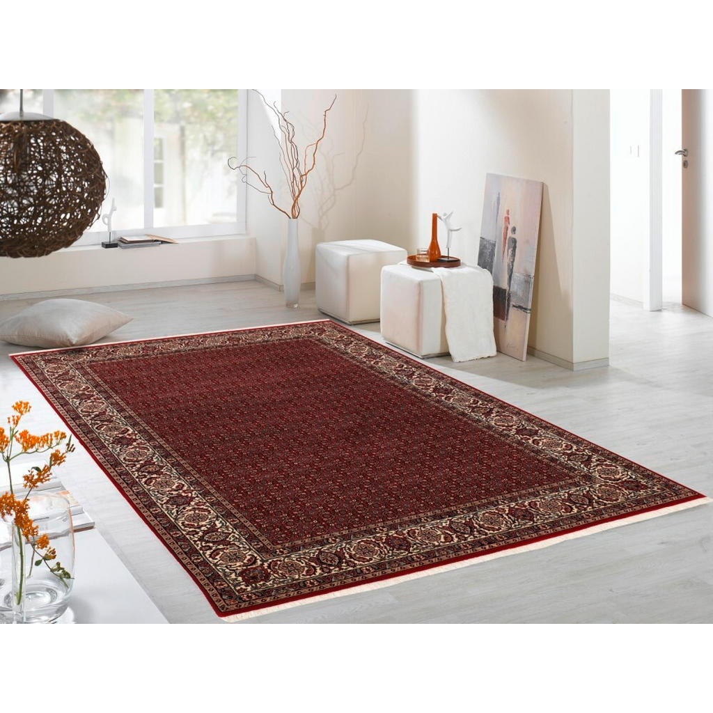 Thumbnail - Cazaris Orientteppich Sultan Herati, Creme, Rot, Textil, Bordüre, rechteckig, 140x200 cm, Care & Fair, für Fußbodenheizu...