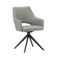 STUHL  Sitzfläche 180° drehbar, automatische Rückholfunktion Webstoff  - Schwarz/Grau, MODERN, Textil/Metall (54,5/85/61,5cm) - MID.YOU