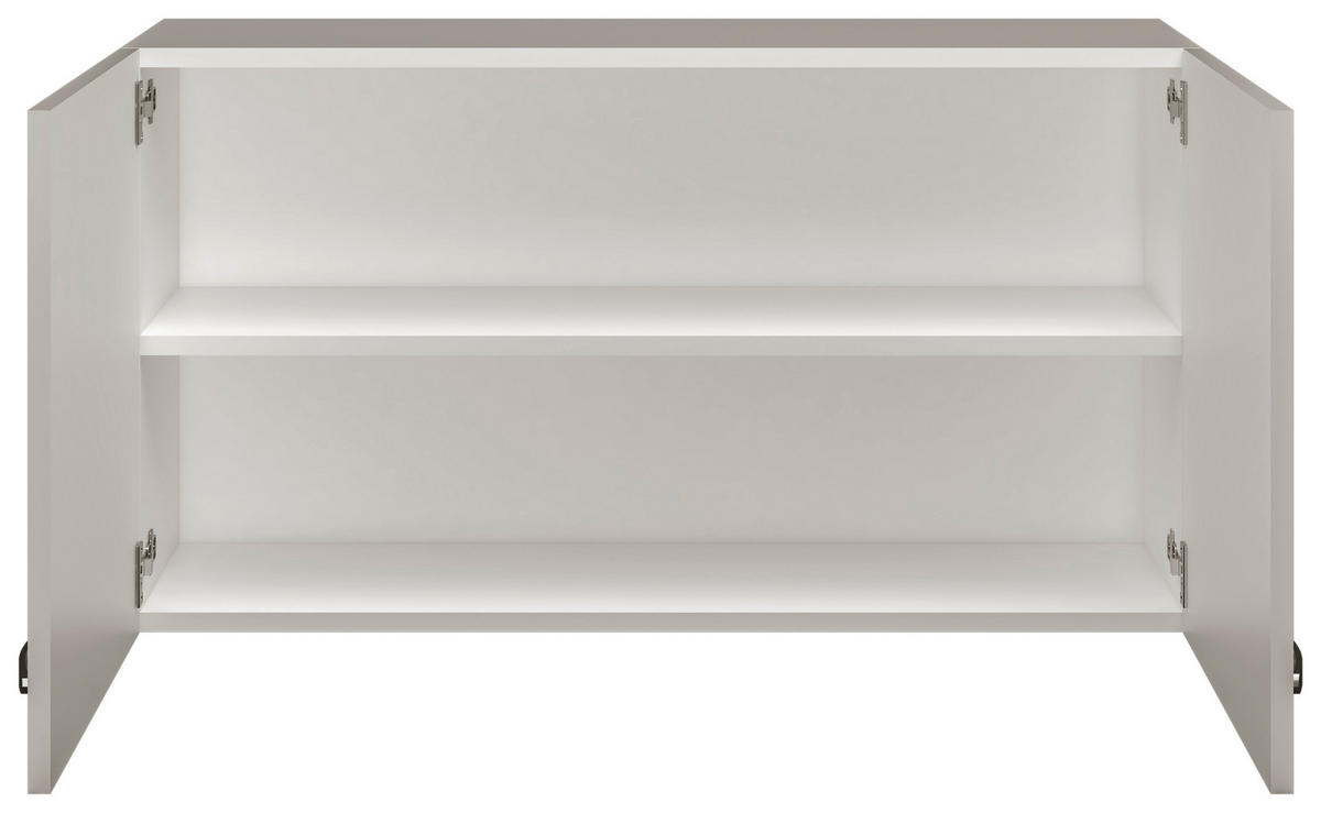 KÜCHENOBERSCHRANK 100/54,8/32 cm  in Weiß, Weiß Hochglanz  - Edelstahlfarben/Weiß Hochglanz, MODERN, Holzwerkstoff/Metall (100/54,8/32cm) - FlexWell