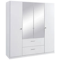 DREHTÜRENSCHRANK in Weiss  - Weiss, Basics, Glas/Holzwerkstoff (181/197/54cm) - Xora