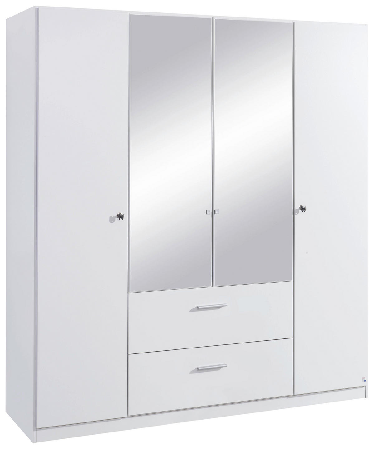 DREHTÜRENSCHRANK in Weiss  - Weiss, Basics, Glas/Holzwerkstoff (181/197/54cm) - Xora