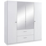 DREHTÜRENSCHRANK  in Weiß  - Weiß, Basics, Glas/Holzwerkstoff (181/197/54cm) - Xora