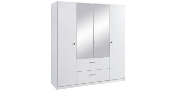 DREHTÜRENSCHRANK  in Weiß  - Weiß, Basics, Glas/Holzwerkstoff (181/197/54cm) - Xora