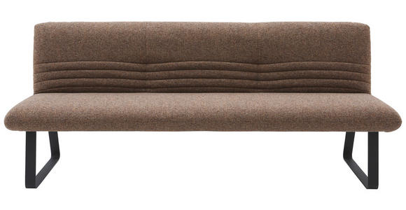 SITZBANK 221/90/70 cm Flachgewebe Graubraun - Graubraun/Schwarz, Design, Textil/Metall (221/90/70cm) - Dieter Knoll