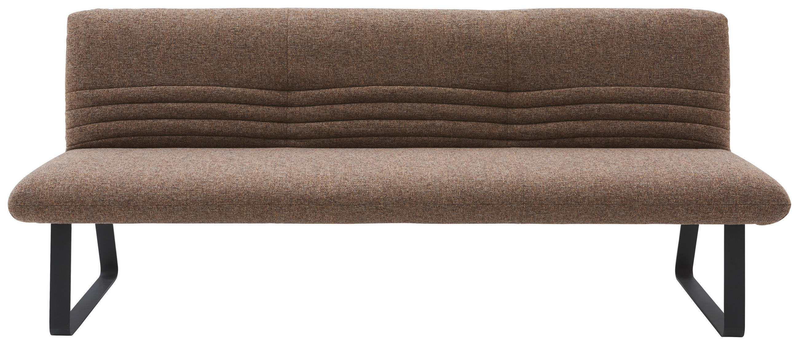 SITZBANK 221/90/70 cm Flachgewebe Graubraun  - Graubraun/Schwarz, Design, Textil/Metall (221/90/70cm) - Dieter Knoll