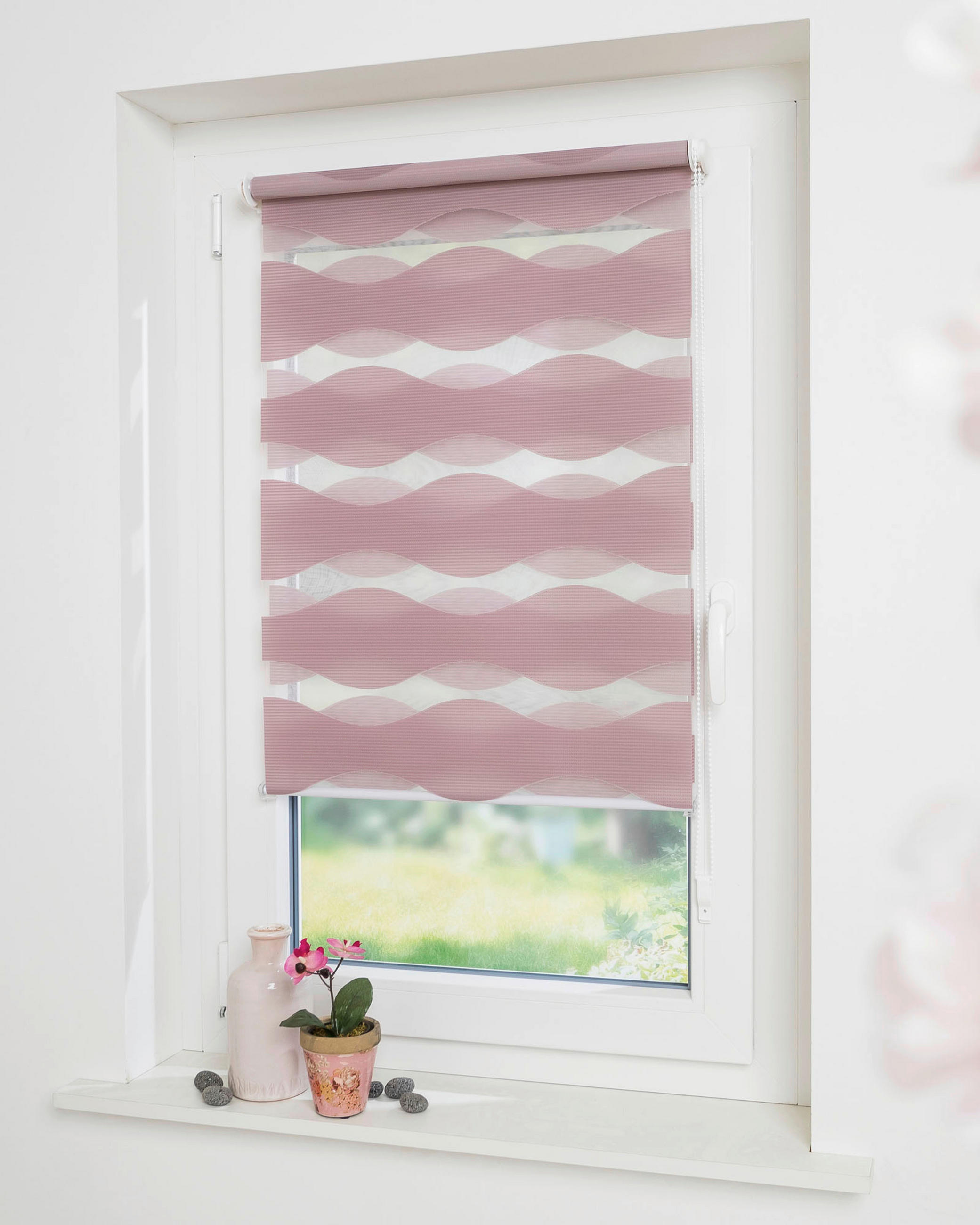 Schwöller Doppelrollo Rosa 85x150 cm