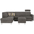 ECKSOFA Grau Flachgewebe  - Chromfarben/Grau, Design, Kunststoff/Textil (198/256cm) - Xora