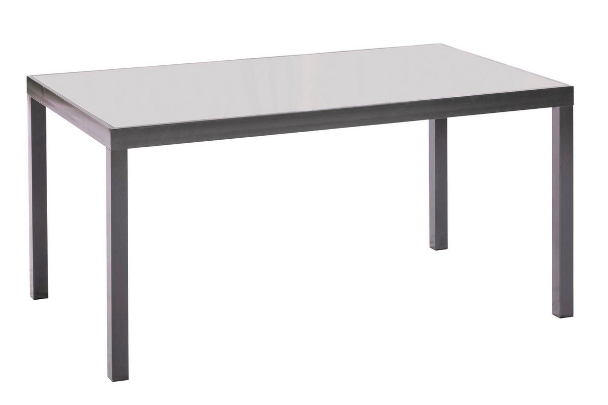GARTENTISCHGRUPPE  - Graphitfarben/Grau, KONVENTIONELL, Glas/Textil - Gardenson