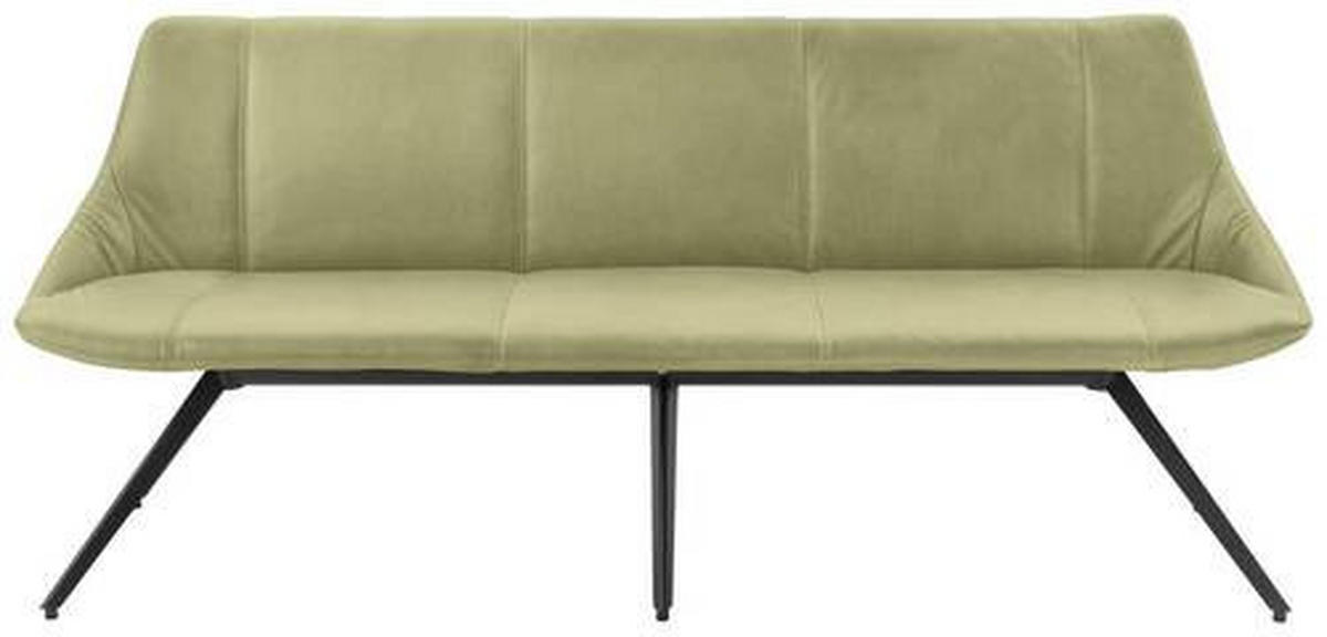 SITZBANK 195/88/62 cm Echtleder Anthrazit, Grün Metall  - Anthrazit/Grün, Design, Leder/Metall (195/88/62cm) - Bert Plantagie