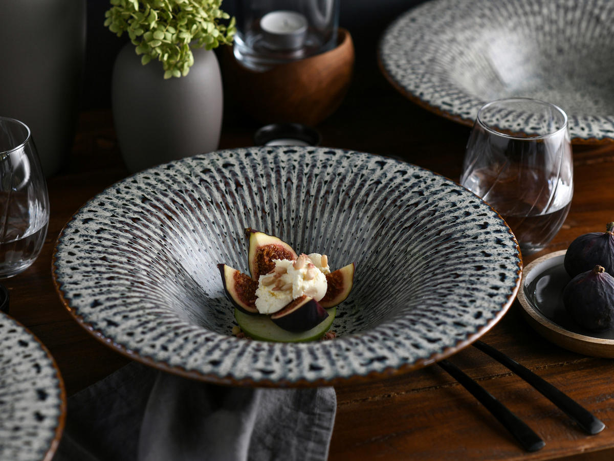 GOURMETTELLER Allegra Magic Sand    - Sandfarben/Schwarz, Basics, Keramik (30,5/6,5cm) - Creatable