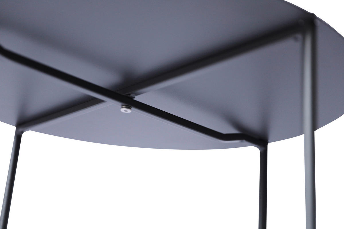 BEISTELLTISCH 49/49/49 cm Anthrazit rund  - Anthrazit, Design, Metall (49/49/49cm) - Xora
