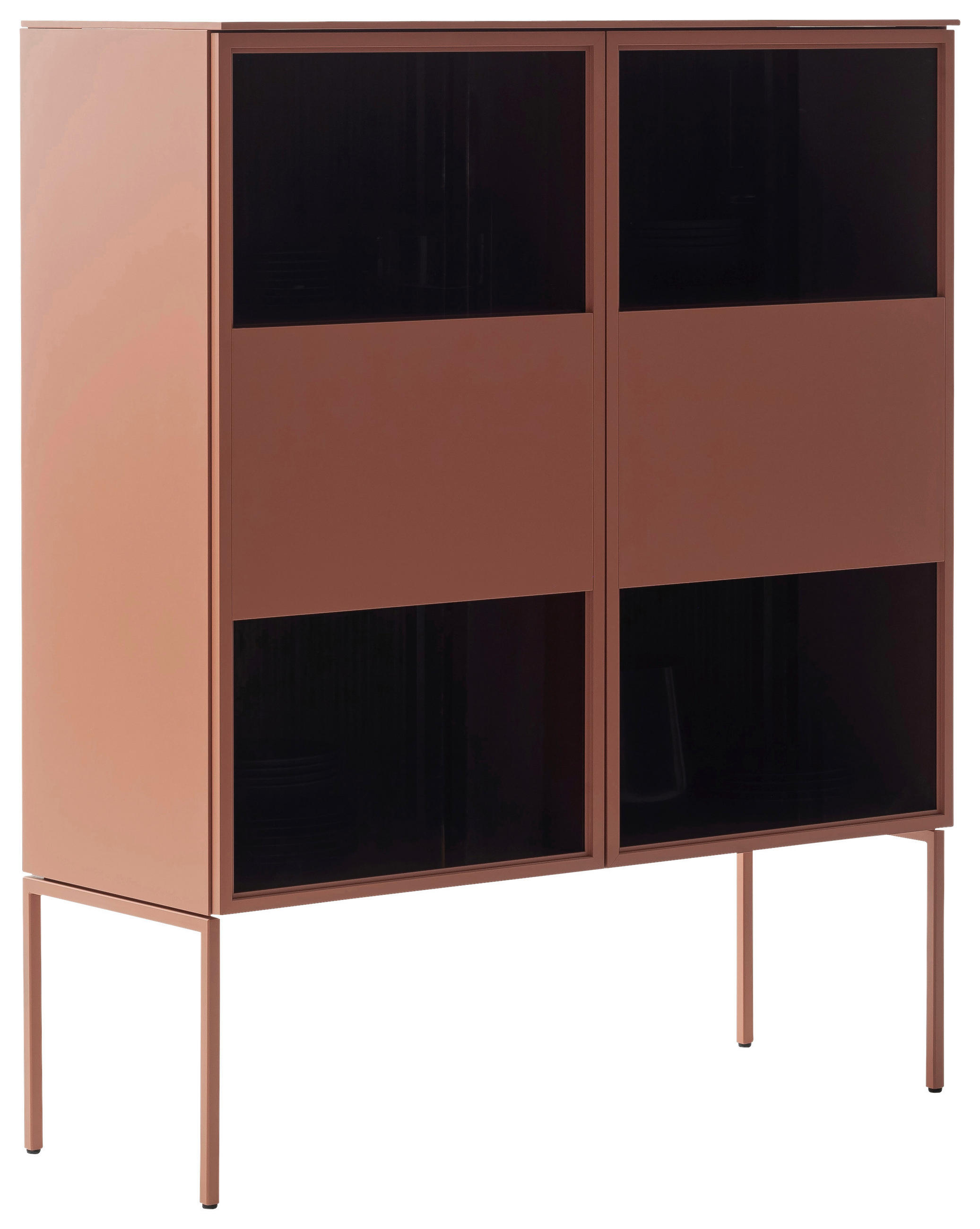 HIGHBOARD Dunkelrosa 120/145/45 cm - Dunkelrosa, Design, Glas/Holz (120/145/45cm) - Schöner Wohnen