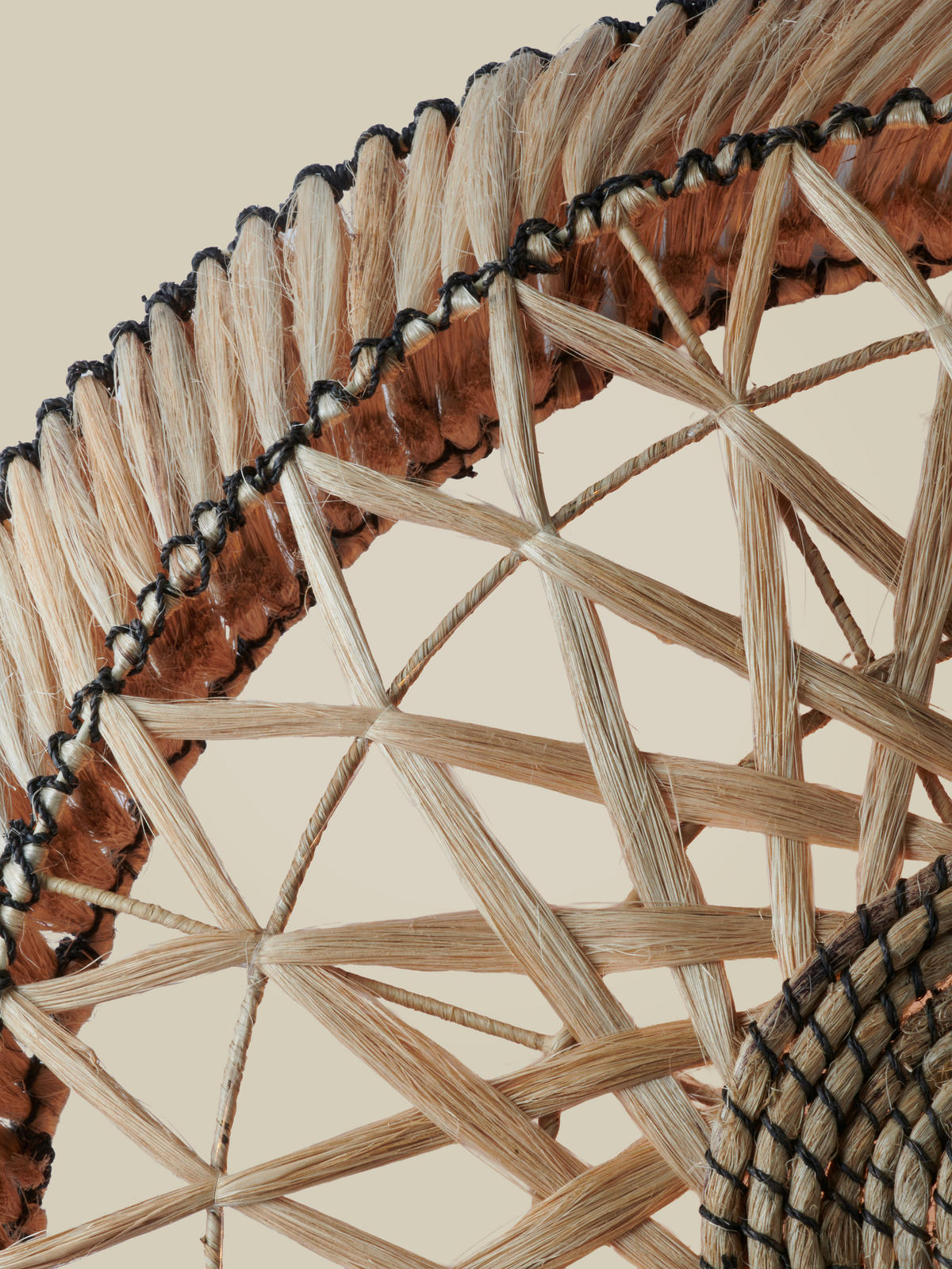 HÄNGELEUCHTE 60/60/280 cm  - Hellbraun/Schwarz, Trend, Naturmaterialien (60/60/280cm) - Good & Mojo