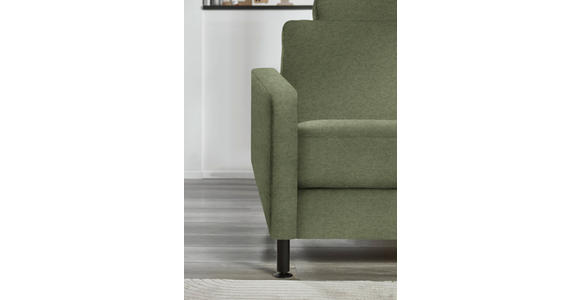 ECKSOFA  in Chenille, Flachgewebe Olivgrün  316/175 cm  - Schwarz/Olivgrün, Design, Textil/Metall (316/175cm) - Dieter Knoll
