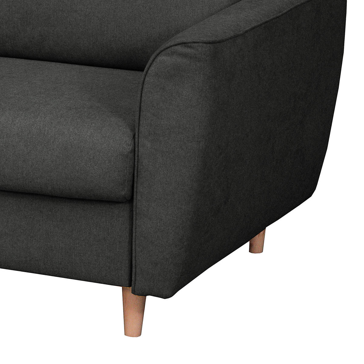 SCHLAFSOFA in Textil Anthrazit  - Anthrazit/Buchefarben, Design, Holz/Textil (195/90/102cm) - Livetastic