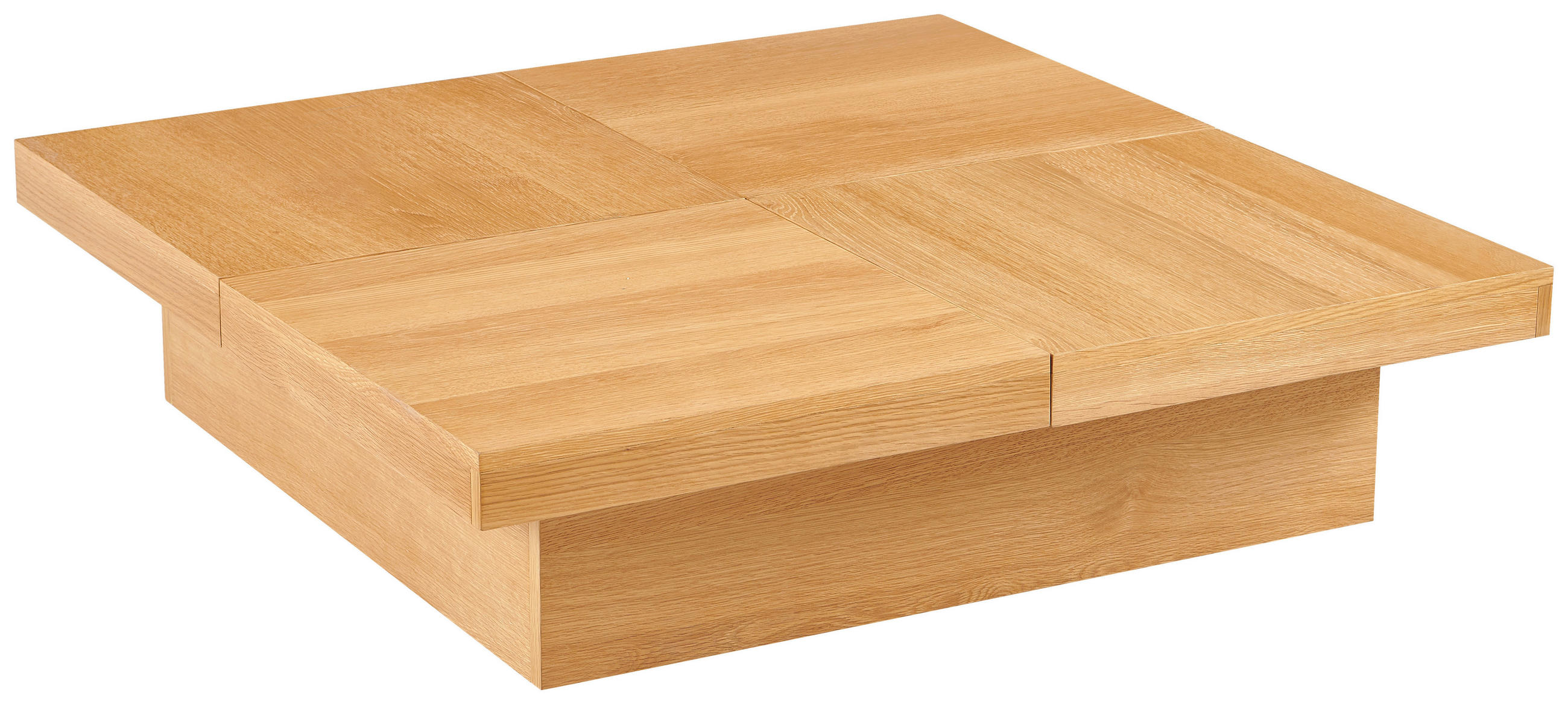 COUCHTISCH Eiche furniert 100/25/100 cm quadratisch Eichefarben  - Eichefarben, Design, Holz/Holzwerkstoff (100/25/100cm) - Livetastic