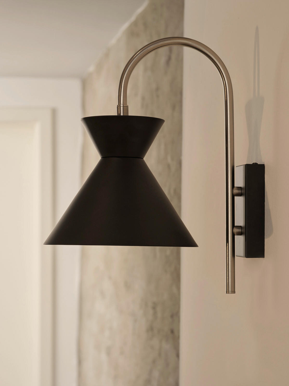 WANDLEUCHTE 20/27,5/34 cm   - Schwarz, Basics, Metall (20/27,5/34cm) - Osram