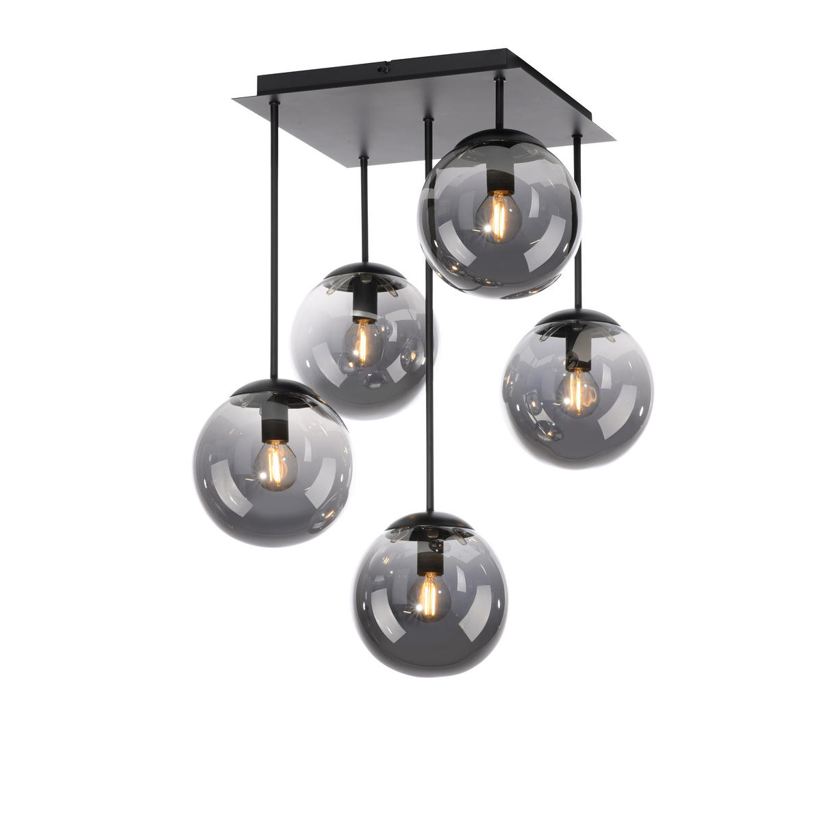 DECKENLEUCHTE 39/39/58,5 cm   - Schwarz, Basics, Glas/Kunststoff (39/39/58,5cm)