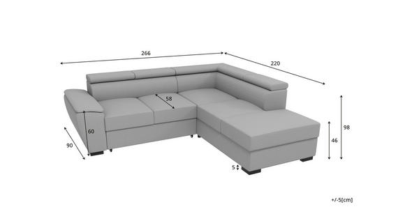 ECKSOFA  in Flachgewebe Beige  - Beige/Schwarz, KONVENTIONELL, Kunststoff/Textil (266/220cm) - Carryhome