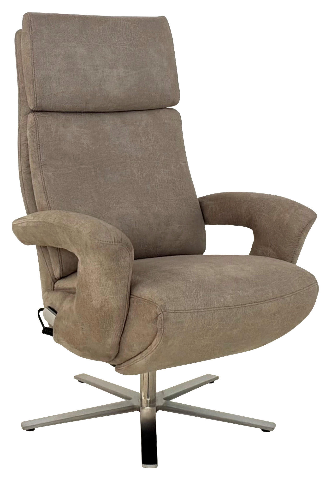 RELAXSESSEL in Textil Beige  - Edelstahlfarben/Beige, Design, Textil/Metall (80/122/90cm) - Cantus