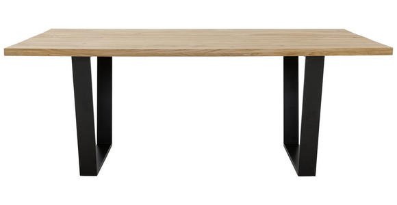 ESSTISCH in Holz, Metall 200/100/78 cm - Eichefarben/Schwarz, KONVENTIONELL, Holz/Metall (200/100/78cm) - Voleo
