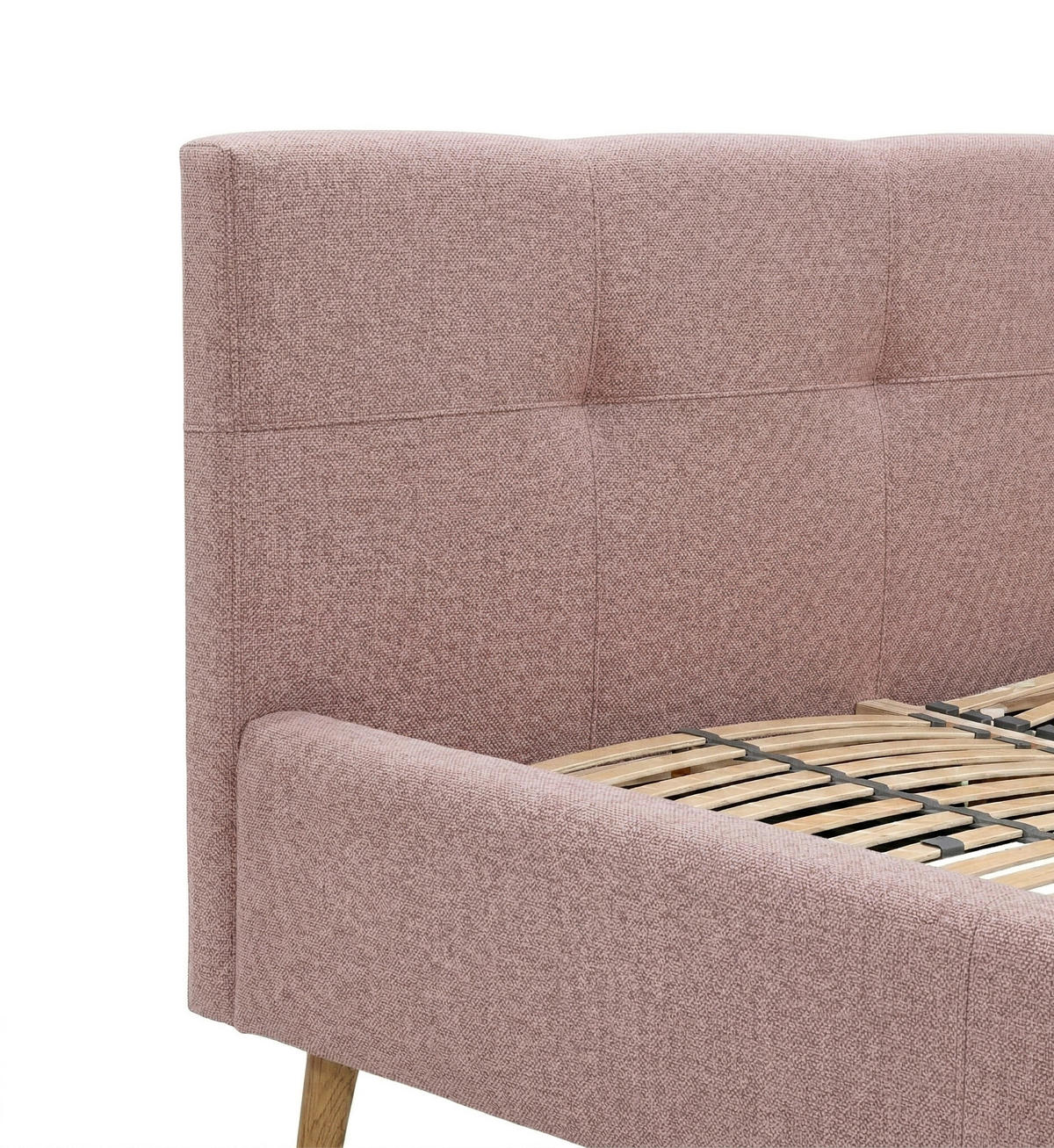 POLSTERBETT 180/200 cm,  in Pink, Lattenrost, Bettkasten,  - Pink/Eichefarben, MODERN, Holz/Textil (180/200cm) - MID.YOU