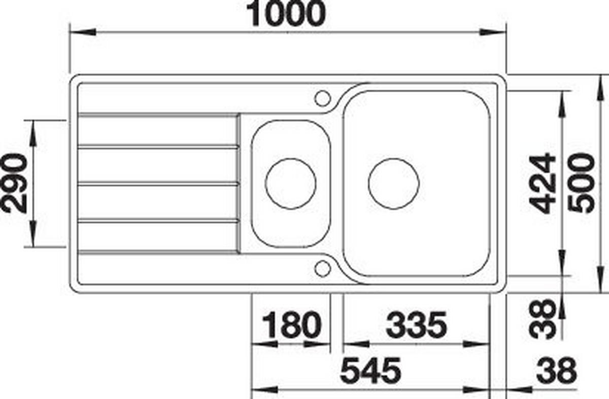 SPÜLE 525329  - Edelstahlfarben, Basics, Metall (100/20,5/50cm) - Blanco