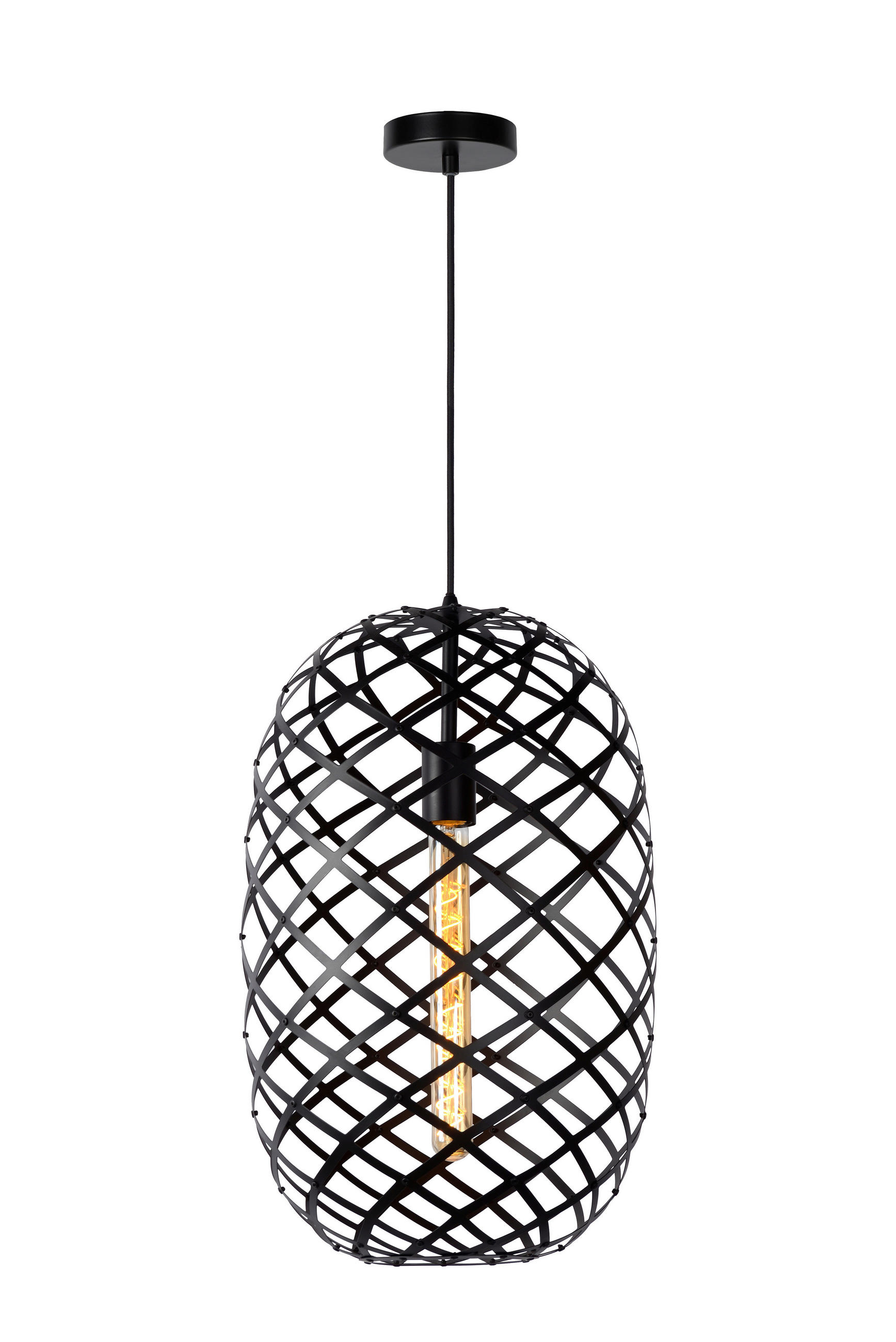 HÄNGELEUCHTE WOLFRAM 32/180 cm   - Schwarz, KONVENTIONELL, Metall (32/180cm) - Lucide