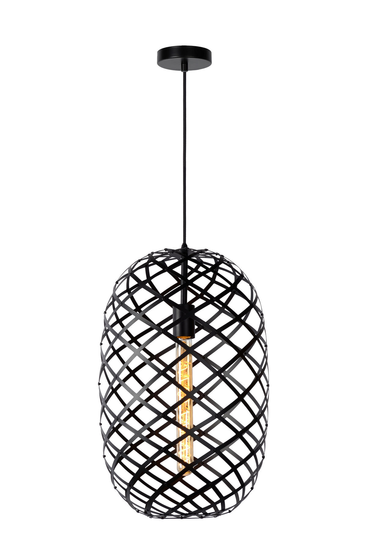 HÄNGELEUCHTE WOLFRAM 32/180 cm   - Schwarz, KONVENTIONELL, Metall (32/180cm) - Lucide