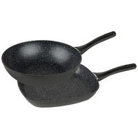 PFANNENSET 2-teilig 28+28x28 cm  - Schwarz, Basics, Kunststoff/Metall (28+28x28cm) - Homeware Profession.