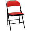 KLAPPSTUHL Lederlook Rot, Schwarz  - Rot/Schwarz, Basics, Textil/Metall (44/80/49cm) - MID.YOU