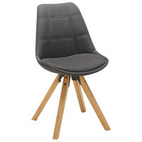 STUHL Webstoff  - Eichefarben/Dunkelgrau, Design, Holz/Textil (49/87,5/56cm) - Carryhome