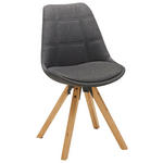 STUHL  in Webstoff Textil  - Eichefarben/Dunkelgrau, Design, Holz/Textil (49/87,5/56cm) - Carryhome