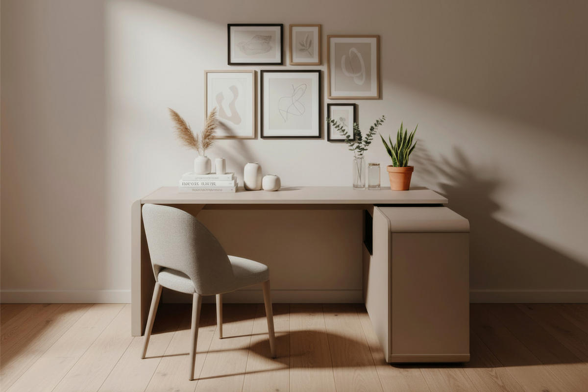 ECKSCHREIBTISCH  Greige Kabeldurchlass, seitenverkehrt montierbar  - Greige, KONVENTIONELL, Holzwerkstoff (165/75/117,5cm) - Livetastic