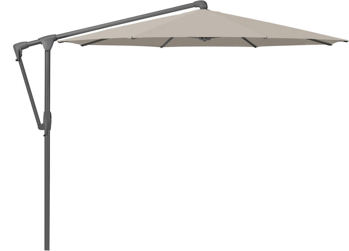 AMPELSCHIRM 300 cm Hellgrau  - Anthrazit/Hellgrau, Design, Textil/Metall (300/300cm) - Glatz